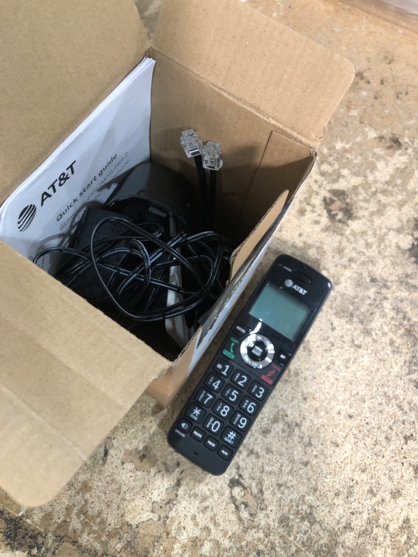 Photo 1 of AT&T GL2101-1M DECT 6.0 Cordless Home Phone with Call Block, Caller ID, Full-Duplex Handset Speakerphone, 2" White Backlit Display, Lighted Keypad (Marble)