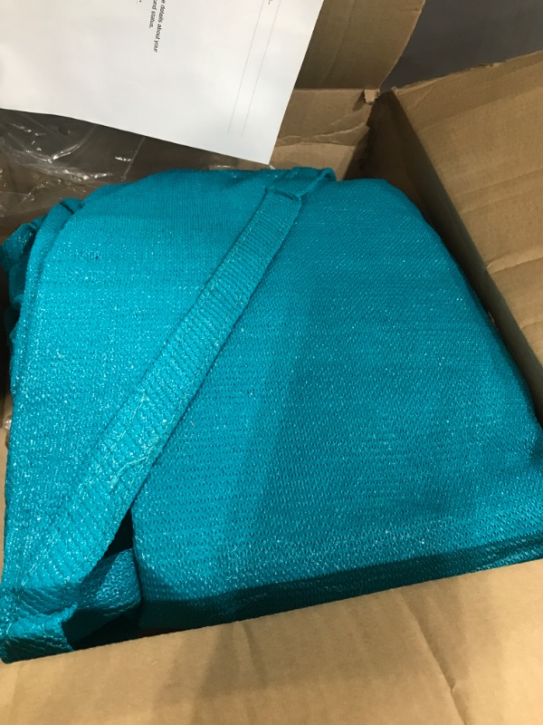 Photo 1 of Amgo 12' x 12' x 12' Turquoise Triangle Sun Shade Sail Outdoor Canopy Awning UPF50+ AGTAPT12, 95% UV Blockage, Water & Air Permeable, Commercial Standard Heavy Duty (We Make Custom Size)