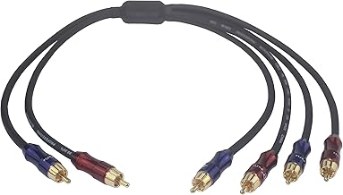 Photo 1 of [Wv-rcato2/rcakite-05] RCA Stereo Plug Male to Dual RCA Stereo Plug Male 1 Input 2 Output Stereo Audio Splitter Cable / Gold Plated Plug / 4n OFC Pure Copper Wire - 1.5ft (50cm)