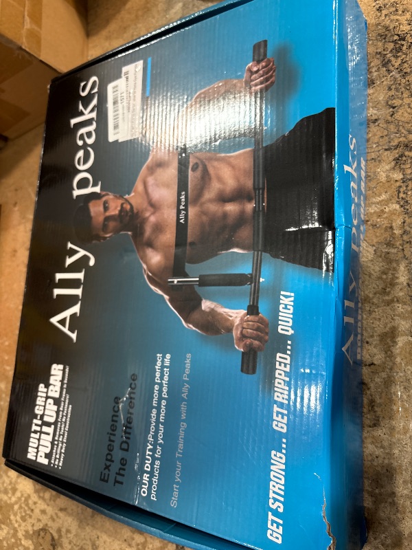 Photo 2 of Ally Peaks Pull Up Bar for Doorway Thickened Steel Max Limit 440 lbs Upper Body Fitness Workout Bar Multi-Grip Strength for Doorway Indoor Chin-Up Bar Fitness Trainer for Home Gym Portable