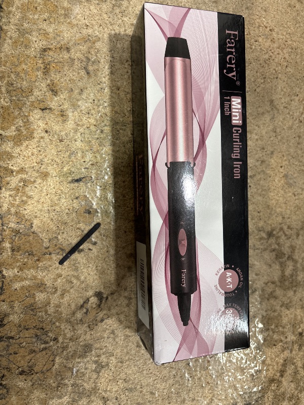 Photo 2 of 1 Inch Dual Voltage Ceramic Curling Iron with Keratin & Argan Oil, Mini Hair Curler, Travel Size with Storage Bag