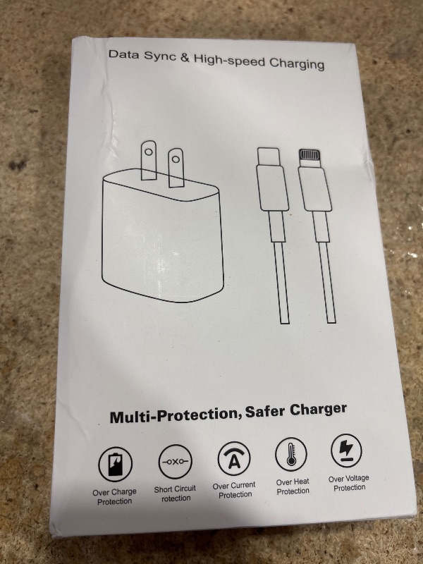 Photo 2 of 3 Pack Fast Charger iPhone, [Apple MFi Certified] 6FT iPhone Charger Fast Charging USB C Wall Charger Adapter 6 Foot Type C to Lightning Cable with iPhone 14 Pro Max/13 Pro/12/12 Pro/11 Pro Max/XS Max