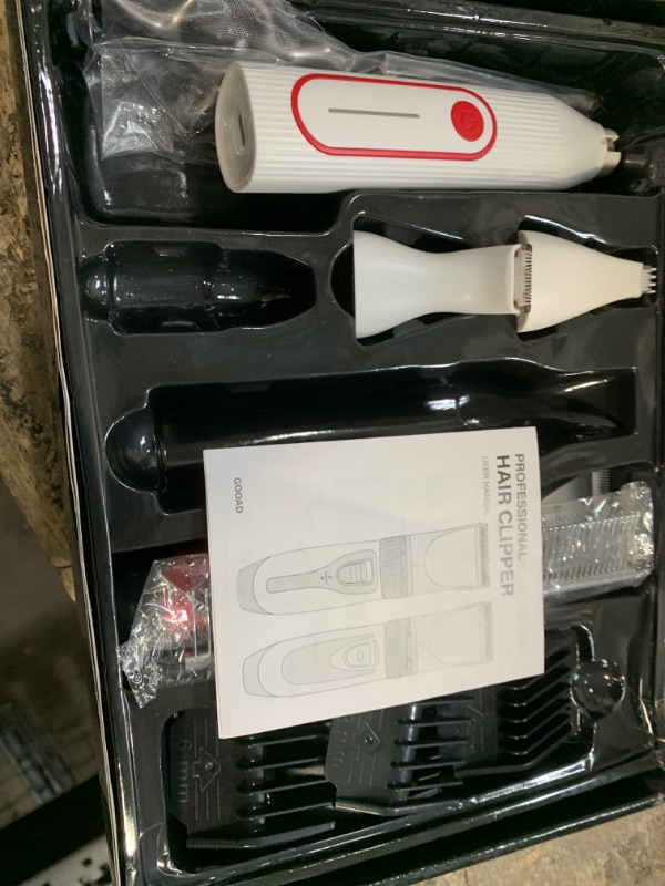 Photo 2 of (MISSING CHARGING CORD) Gooad Dog Clippers Grooming Kit Hair Clipper -4 in 1Low Noise -Rechargeable-Cordless Quiet Paw Trimmer Nail Grinder, Trimmer Grooming for Thick Hair&Coats,Pet Shaver for Small and Large Dogs Cats