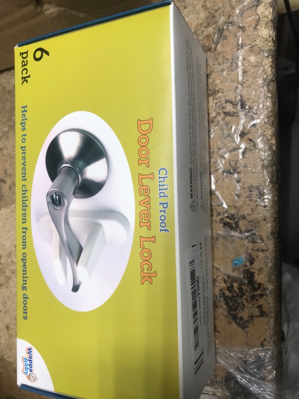 Photo 2 of (SEE NOTES) Improved Childproof Door Lever Lock (6 Pack) Prevents Toddlers from Opening Doors. Easy One Hand Operation for Adults. Durable ABS with 3M Adhesive Backing. Simple Install (White