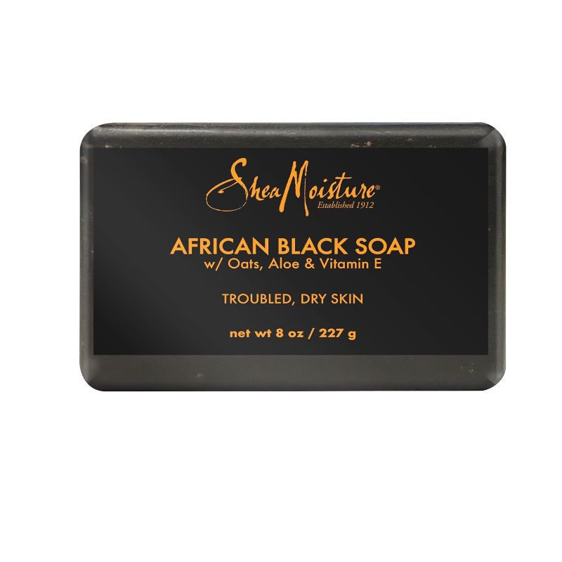 Photo 1 of  4 SheaMoisture Bar Soap African Black Soap for Troubled Skin Cleanser with Shea Butter 8 oz 
