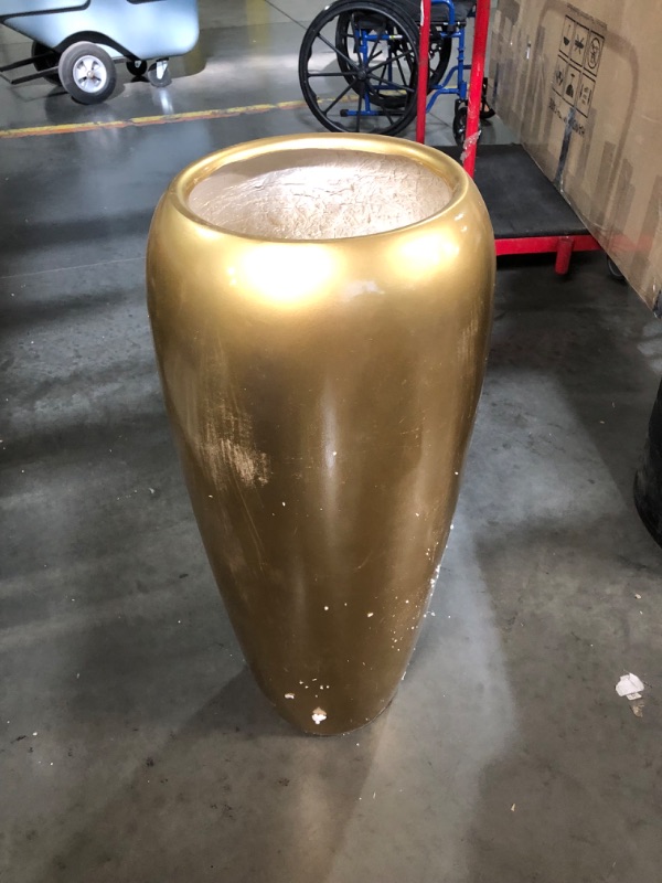 Photo 6 of **MINOR DAMAGE TO SIDE STILL FUNCTIONAL**
Tall Floor Vase, Large Modern Vase, Indoor, Outdoor Vase, Extra Floor Vase for Decor, 35.4 inch, 90cm, Gold Tall Planter Flower Tree Grande Plant Pot