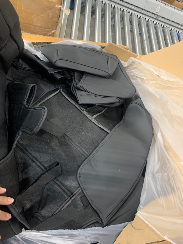 Photo 3 of ***USED - LIKELY MISSING PARTS - MIGHT NOT BE A FULL SET***
Super Cover for Toyota Tundra Seat Covers 2014-2021 (CrewMax only), Full Covered Leather Seat Protectors for Tundra 2014 2015 2016 2017 2018 2019 2020 2021 Car Accessories (Black with Carbon Fibe