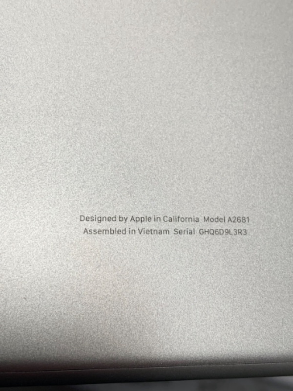 Photo 1 of **SEE NOTES**Apple 2022 MacBook Air Laptop with M2 chip: Built for Apple Intelligence, 13.6-inch Liquid Retina Display, 8GB RAM, 256GB SSD Storage, Backlit Keyboard, 1080p FaceTime HD Camera; Silver

