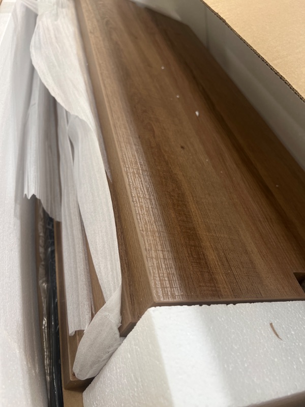 Photo 1 of ODK 6-Tier Ladder Shelf, 87 Inches Wall Mounted Ladder Bookshelf with Metal Frame, Open Industrial Shelves for Home Office, Bedroom and Living Room, Black