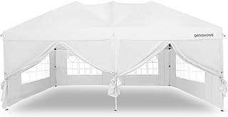 Photo 1 of 10x20 Pop Up Canopy Tent with Awning,Heavy Duty Canopy UPF 50+ All Season Wind Waterproof Commercial Outdoor Street Vendors Party Tents for Parties