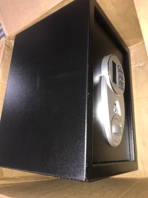 Photo 1 of Amazon Basics Steel Security Safe and Lock Box with Electronic Keypad - Secure Cash, Jewelry, ID Documents, 0.5 Cubic Feet, Black, 13.8"W x 9.8"D x 9.8"H