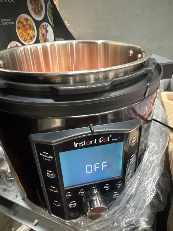 Photo 1 of Instant Pot Pro 10-in-1 Pressure Cooker, Slow Cooker, Rice/Grain Cooker, Steamer, Sauté, Sous Vide, Yogurt Maker, Sterilizer, and Warmer, Includes App With Over 800 Recipes, Black, 6 Quart 6 Quarts Pro