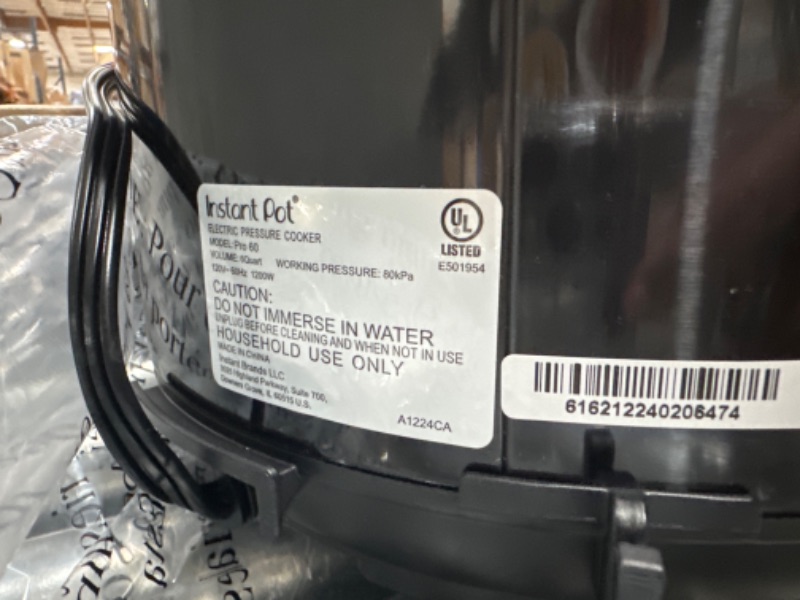 Photo 1 of Instant Pot Pro 10-in-1 Pressure Cooker, Slow Cooker, Rice/Grain Cooker, Steamer, Sauté, Sous Vide, Yogurt Maker, Sterilizer, and Warmer, Includes App With Over 800 Recipes, Black, 6 Quart 6 Quarts Pro