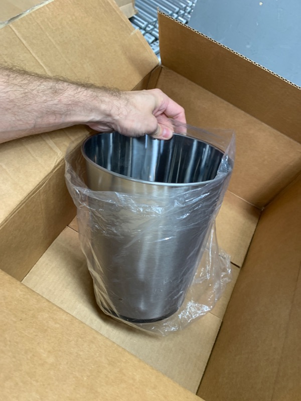 Photo 1 of *****ONLY 1 CAN*****Bath Bliss 5 Liter Small Wastebasket | 2 Pack | Round Open Top | Trash Can | Bathroom | Bedroom | Kitchen | Office | Dorm | Disposal Waste Bin | Garbage | Stainless Steel