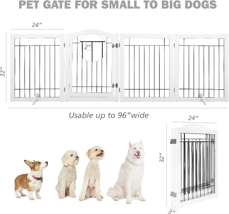 Photo 3 of (READ FULL POST) SPIRICH 96-inch Extra Wide 30-inches Tall Dog gate with Door Walk Through