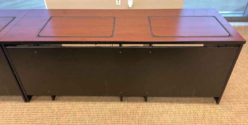 Photo 2 of CBT SMARTDESKS DOUBLE DESK WORKSTATION WITH FLIPIT MONITOR STAND AND KEYBOARD TRAY METAL AND PARTICLE BOARD 78” X 26” H 30”