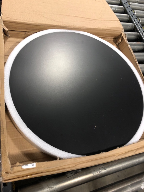 Photo 2 of Large Round Black Tray, 20" Wood Serving Trays, Decorative Trays with Handles, Extra Large Black Ottoman Tray for Coffee Table and Home Kitchen 20inch