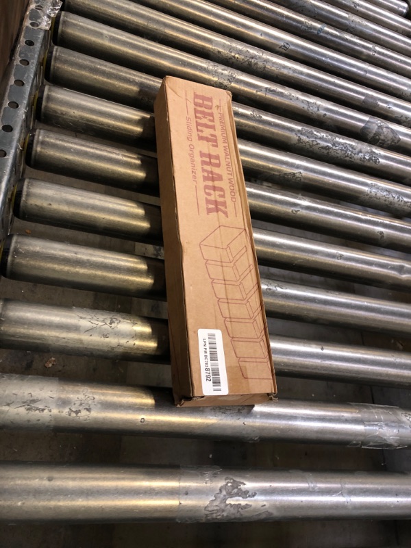 Photo 1 of cenleoha Black Walnut Wood Belt Rack with Slide, Belt Hanger for closet, Belt and Tie Storage Organizer, Space Saving Wooden Belt Holder, Gift Idea for Husband and Father’s Day