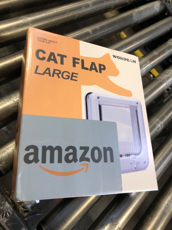 Photo 1 of Wordcam Large Cat Door, 4 Way Locking Cat Doors Flap for Interior Exterior Doors, Magnetic Pet Door for Cats Up to 20lbs, Upgraded Version