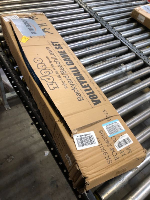 Photo 1 of Outdoor Portable Volleyball Net System - Adjustable Height Poles with Soft Volleyball Ball, Pump, Hammer, Boundary Line, and Carry Bag for Backyard, Beach, Lawn