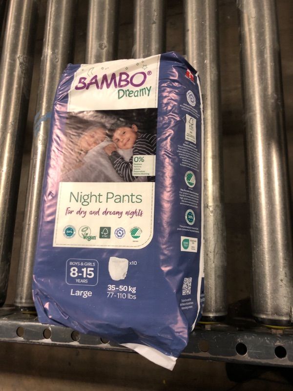 Photo 2 of Bambo Nature Premium Dreamy Night Pants, Pull Up Pants, Eco-Labeled Night Time Diapers, Secure, Comfortable, Skin Friendly : Children Aged 8-15 Years, 10 Count