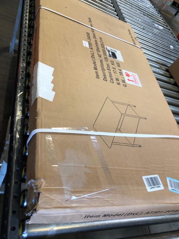 Photo 1 of Stainless Steel Table for Prep & Work, NSF Metal Commercial Heavy Duty Table with Adjustable Under Shelf and Foot for Restaurant, Home and Hotel (24x48in)