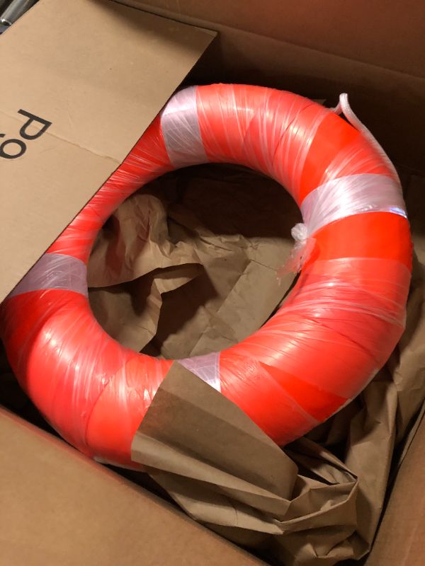 Photo 2 of 20 Inch Pool Safety Life Preserver Ring Buoy for Pool, Swimming Swim Foam Ring Pool Buoy Pool Safety Throw Rings Rescue Lifeguard Wall Decoration (Orange)