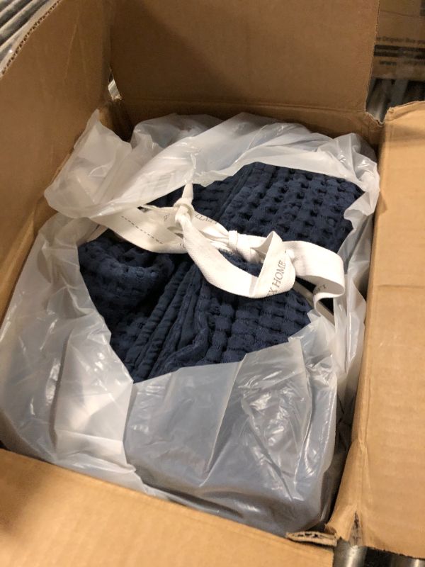 Photo 2 of Levtex Home - Mills Waffle - King/Cal King Quilt Set - Navy Cotton Waffle - Quilt Size (106 x 92in.), Sham Size (36 x 20in.)