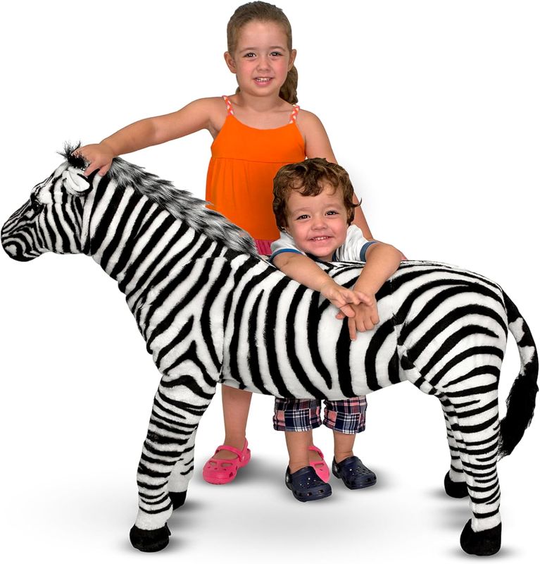 Photo 1 of Melissa & Doug Giant Striped Zebra - Lifelike Stuffed Animal (nearly 3 feet tall)
