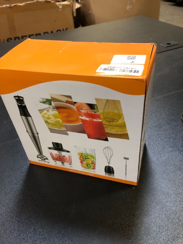 Photo 1 of Immersion Blender Handheld Hand Blender 1100W, Trigger Variable Speed 5 in 1 Stick Blender, Emulsion Blender with Chopper, Whisk and Frother for Soup, Baby Food and Smoothies