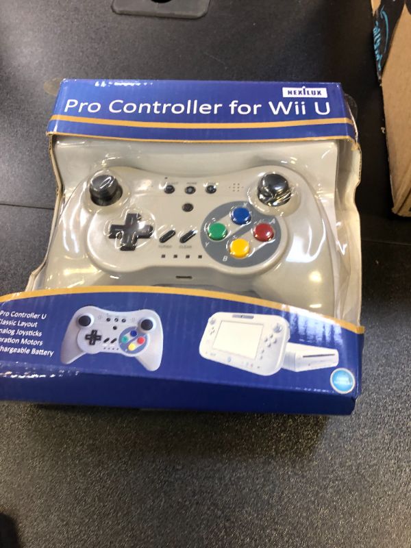 Photo 2 of NEXiLUX Wireless Classic Pro Controller Gamepad Compatible with Nintendo Wii U, Gray