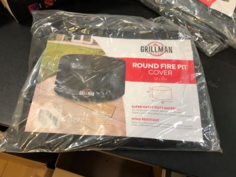 Photo 1 of Heavy Duty Fire Pit Covers, Fit 22-36 Inch Round Gas Fire Pit - 600D Polyester Firepit Covers Round, Outdoor Fire Pit Cover, Firepit Cover, Fire Pit Cover Round, Patio Cover for Fire Pit, Table Cover
