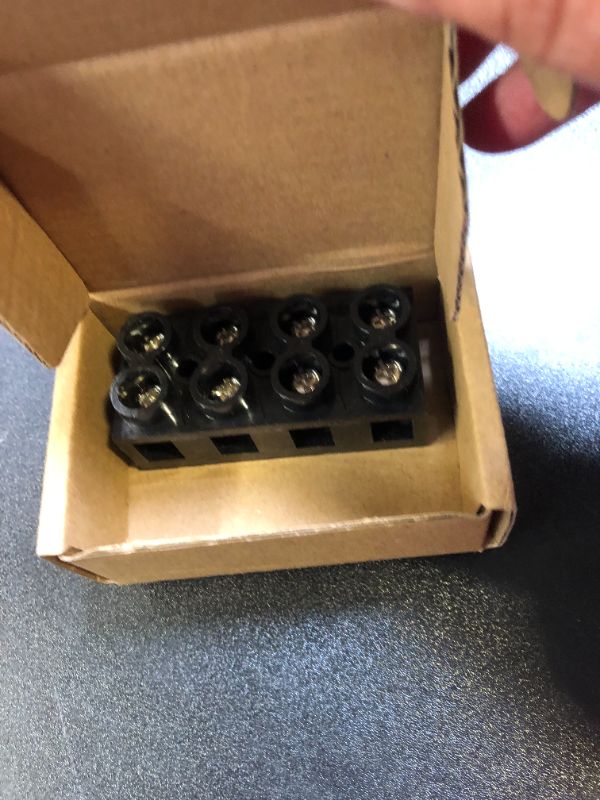 Photo 1 of RLECS 500V 60A 4 Position Double Row Screw Terminal Block Dual Row Electrical Barrier Terminal Strip Block, Black