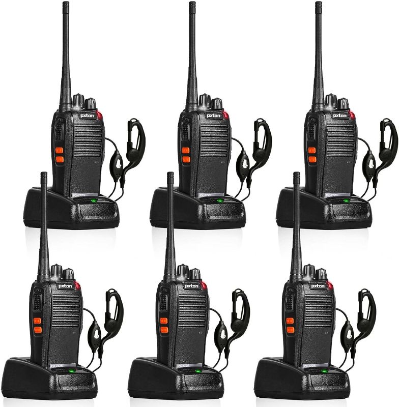 Photo 1 of  Rechargeable walkie talkies Long Range for Adults with Earpieces and Li-ion Battery,Two Way radios has VOX/TOT/Emergency Alarm/Battery Low Alert/Flashlight/Scan Function?6 Pack?