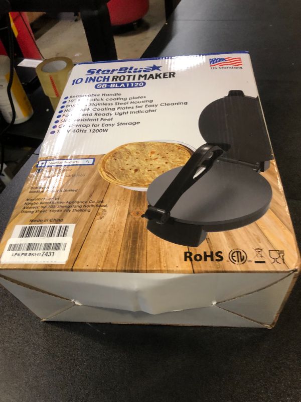 Photo 3 of 10inch Roti Maker by StarBlue with FREE Roti Warmer and Removable Handle - The automatic Stainless Steel Non-Stick Electric machine to make Indian style Chapati, Tortilla, Roti AC 110V 50/60Hz 1200W