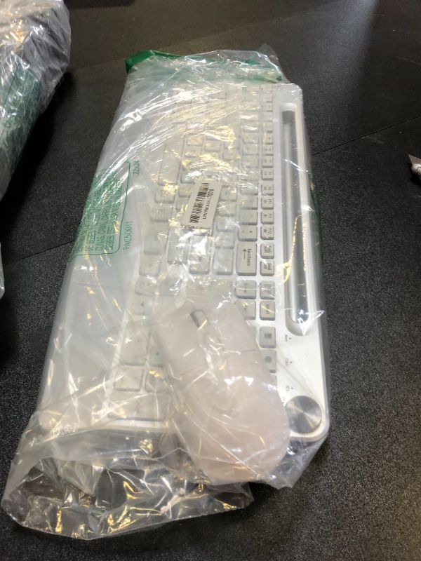 Photo 1 of GAMCATZ Wireless Keyboard and Mouse Backlits - Full-Sized Ergonomic Lighted Keyboard with Wrist Rest, Phone Holder,2.4GHz Rechargeable Silent Keyboard Mouse Combo for Computer, Laptop, PC, Mac -White