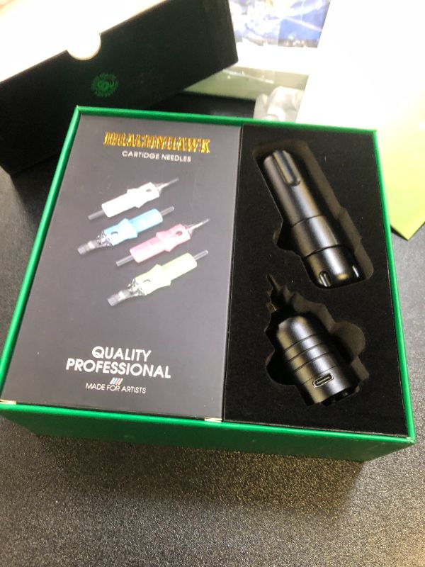 Photo 1 of Dragonhawk Wireless Tattoo Gun Kit Cordless Rotary Tattoo Pen Machine Kit Pro Tattoo Needles Cartridges Set Black Tattoo Inks for Beginners
