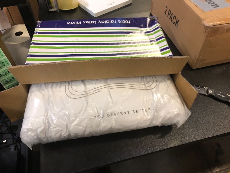 Photo 1 of 100% Natural Talalay Latex Pillow Sleeping Bed Pillows - Extra Soft Luxury Queen Pillow - Perfectly Aligns for Side/Back Pain, Stomach, Neck, Pressure Relief -Removable Breathable Cotton Cover