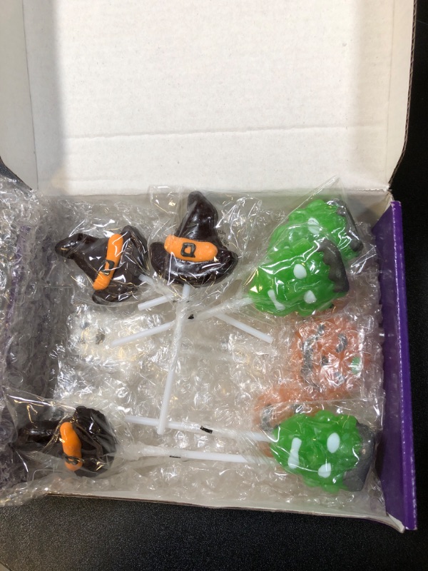 Photo 2 of Halloween Lollipop Suckers,Pumpkin Candy,Spooky Candies,Individually Wrapped,Great for Goody Bag Fillers EXP 08 15 2026