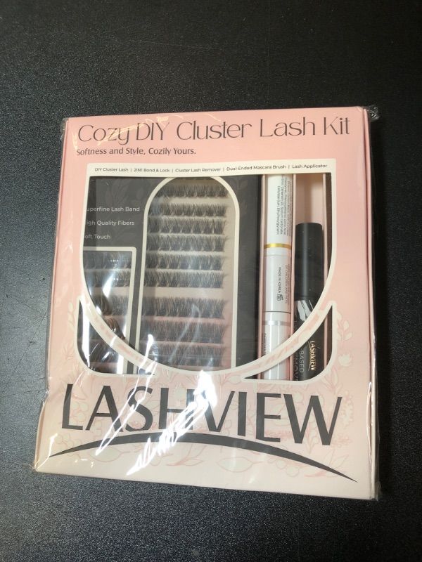 Photo 1 of LASHVIEW Lash Cluster Kit, 196 pcs diy eyelash extensions with Lash Bond and Seal, Lash Remover, Lash Applicator and Lash Brush for DIY Lash Extensions Kit(703)