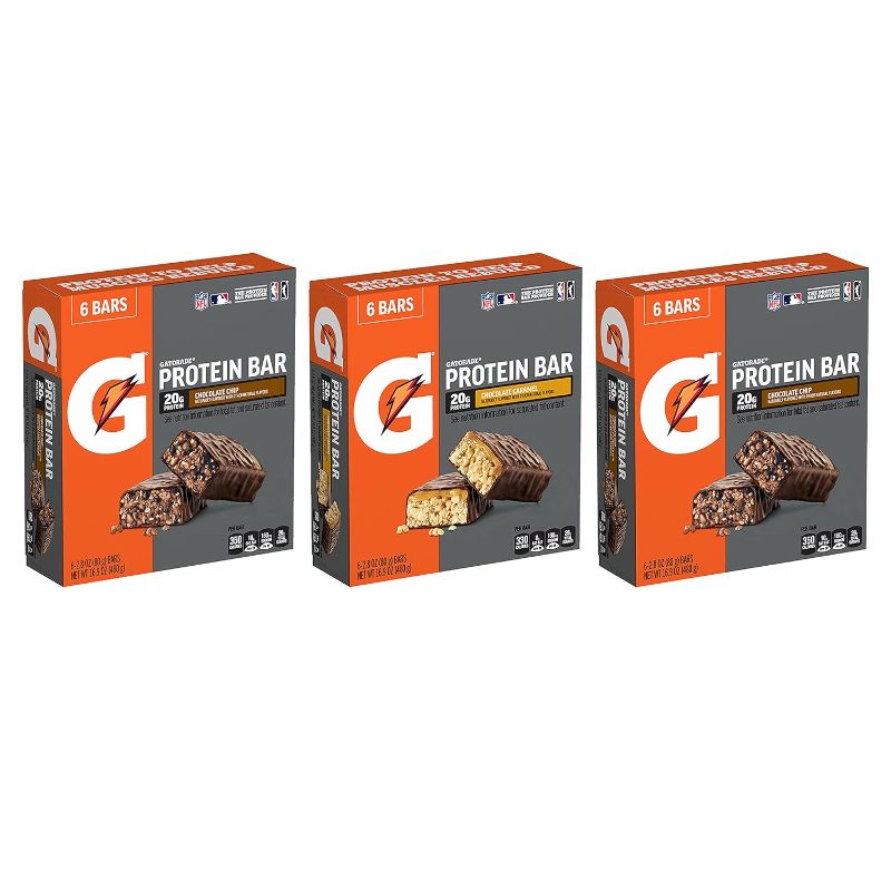 Photo 1 of Gatorade Recover Whey Protein Bars Variety Pack 18 Pack exp 12 08 2024
