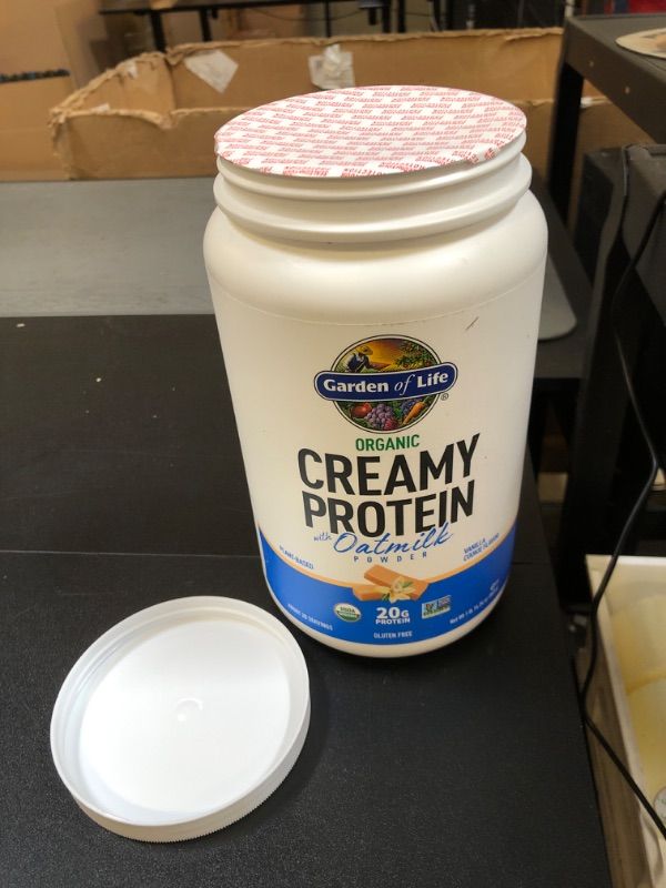 Photo 1 of Garden of Life Creamy Vanilla Cookie Protein Powder + Oatmilk 20g Organic Vegan Plant Based Protein, Coconut Water, MCTs, Sprouted Grains, Prebiotics, Probiotics – Non-GMO, Gluten-Free, 1.90 LB  EXP FEB 28 2025