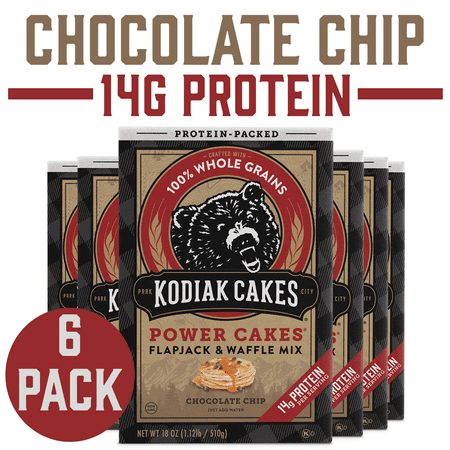 Photo 1 of Kodiak Cakes Pancake Power Cakes Flapjack & Waffle Mix Chocolate Chip 18 Ounce (Pack of 6) exp july 29 2025
