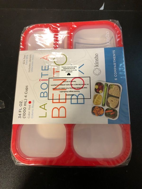 Photo 1 of Bento Box Kids Lunch-Box Kid Snack Containers Leakproof School Bentobox 6 Compartment Container for Boys Girls Adults Lunches
