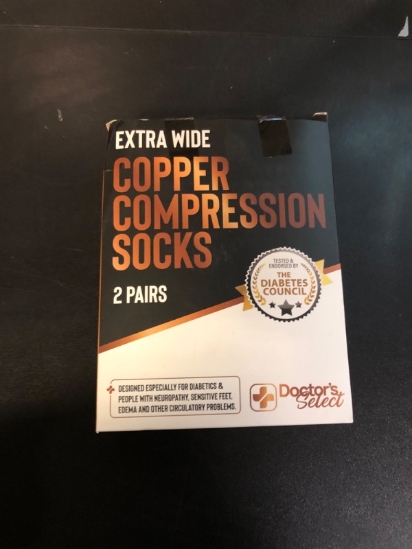 Photo 2 of Doctor's Select Copper Plus Size Compression Socks Wide Calf - 2 Pairs | 20-30mmHg Extra Wide Calf Compression Socks Women | Extra Wide Calf Compression Socks for Traveling & Running | Copper Compression Socks Women & Men | Blue & Pink