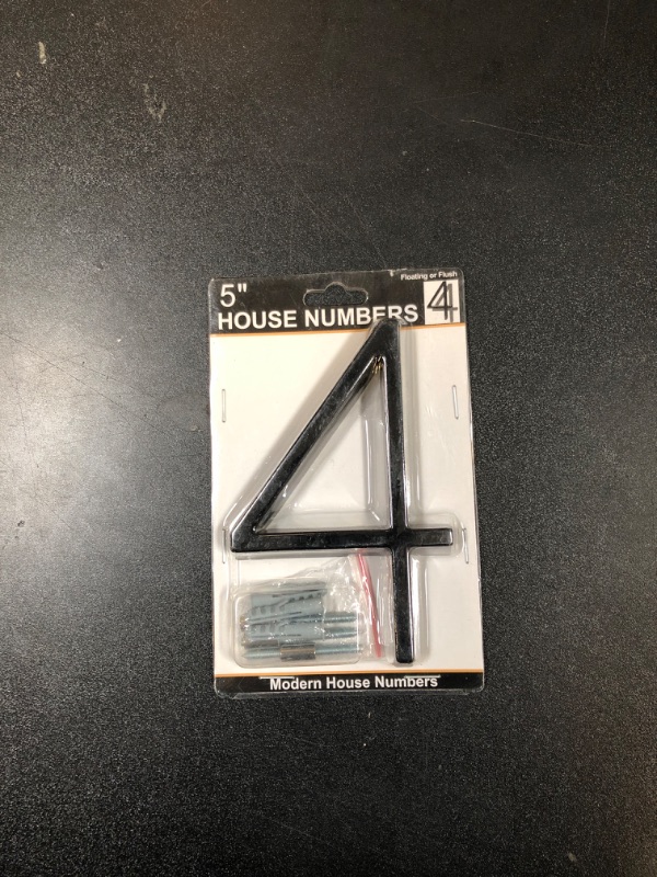 Photo 2 of Apartment Numbers for Door, Self Adhesive 5 Inch Stick on Numbers for Mailboxes for Outside Door Farmhouse Mailbox Office Hotel, Address Numbers and Letters, Frosted Matte Black Acrylic House Number 4