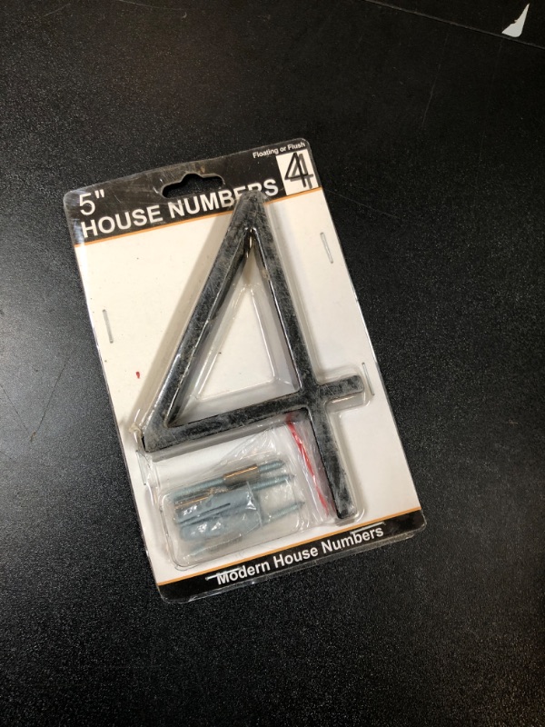 Photo 1 of Apartment Numbers for Door, Self Adhesive 5 Inch Stick on Numbers for Mailboxes for Outside Door Farmhouse Mailbox Office Hotel, Address Numbers and Letters, Frosted Matte Black Acrylic House Number 4