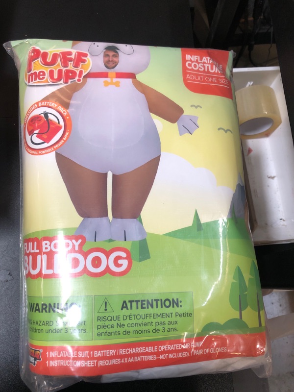 Photo 2 of Spooktacular Creations Halloween Inflatable Costumes Adults, Men Bulldog Blow Up Costume, Puppy Inflatable Suit Full Body for Halloween Costume Cosplay Themed Parties