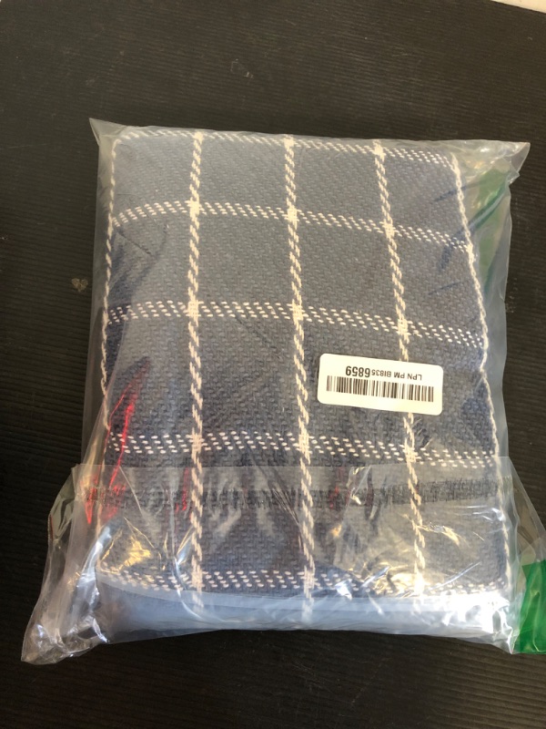 Photo 2 of DII Checked Plaid Throw - French Blue