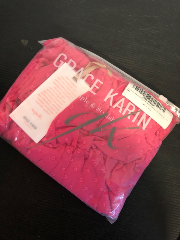 Photo 2 of Girl Size 10/--GRACE KARIN Easter Dresses for Girls Off Shoulder Sleeveless Spring Summer Prom Midi Dress Hot Pink 10-12Years